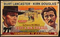 9w0682 GUNFIGHT AT THE O.K. CORRAL Belgian 1957 different art of Burt Lancaster & Kirk Douglas!