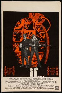 9w0687 IF Belgian 1969 introducing Malcolm McDowell, cool grenade artwork!