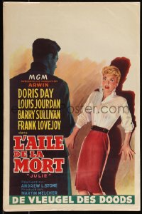 9w0690 JULIE Belgian 1956 what happened to sexy Doris Day on her honeymoon with Louis Jourdan?