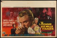 9w0698 MAN OF A THOUSAND FACES Belgian 1957 cool art of James Cagney as Lon Chaney & in disguise!