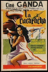 9w0712 SOLDIERS OF PANCHO VILLA Belgian 1959 completely different art of sexy Maria Felix!