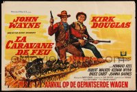 9w0723 WAR WAGON Belgian 1968 great completely different art of cowboys John Wayne & Kirk Douglas!