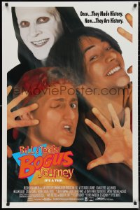 9w1096 BILL & TED'S BOGUS JOURNEY 1sh 1991 Keanu Reeves & Alex Winter, Grim Reaper, they're history!