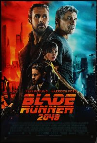 9w1104 BLADE RUNNER 2049 int'l advance DS 1sh 2017 more colorful montage image of Ford and Gosling!
