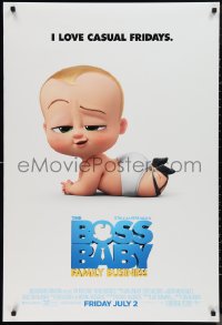 9w1111 BOSS BABY: FAMILY BUSINESS advance DS 1sh 2021 CGI, infant in diaper loves casual Fridays!