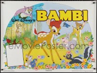 9w0729 BAMBI British quad R1985 Walt Disney cartoon deer classic, art with Thumper & Flower!