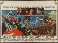 9w0733 BLUE MAX British quad 1966 Frank McCarthy art of WWI fighter pilot George Peppard in airplane!