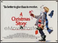 9w0739 CHRISTMAS STORY British quad 1984 classic Christmas movie, best different art, very rare!