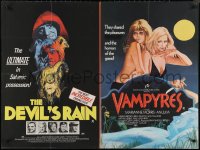 9w0744 DEVIL'S RAIN/VAMPYRES British quad 1970s sexy vampires, horror double bill, ultra rare!