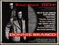 9w0746 DONNIE BRASCO British quad 1997 Al Pacino is betrayed by undercover cop Johnny Depp!