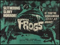 9w0758 FROGS British quad 1972 great horror art of man-eating amphibian, slimy & slithering!