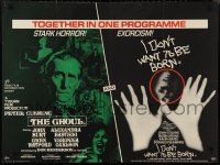9w0761 GHOUL/DEVIL WITHIN HER British quad 1976 Peter Cushing, together in one horror programme!