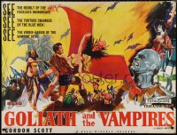 9w0762 GOLIATH & THE VAMPIRES British quad 1964 Maciste Contro il Vampiro, fantasy art, ultra rare!