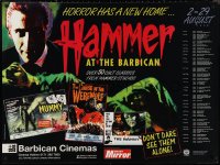 9w0766 HAMMER AT THE BARBICAN British quad 1996 horror classics, vampire Chris Lee, The Mummy!