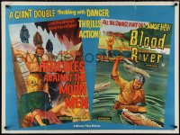 9w0768 HERCULES AGAINST THE MOON MEN/BLOOD RIVER British quad 1960s cool action double-bill!