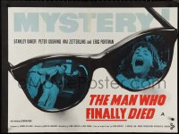 9w0775 MAN WHO FINALLY DIED British quad 1967 Stanley Baker in the mystery of the century!