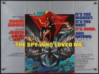 9w0794 SPY WHO LOVED ME British quad 1977 Bob Peak art of Roger Moore as James Bond & Barbara Bach!