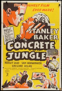 9w1048 CRIMINAL Canadian 1sh 1960 directed by Joseph Losey, art of tough crook Stanley Baker!