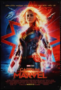 9w1115 CAPTAIN MARVEL advance DS 1sh 2019 incredible image of Brie Larson in the title role!