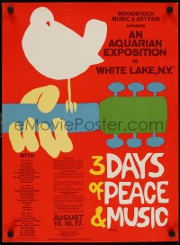 9w0213 3 DAYS OF PEACE & MUSIC 18x25 commercial poster 1970s classic Arnold Skolnick art, Woodstock!