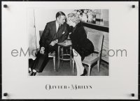9w0224 LAURENCE OLIVIER/MARILYN MONROE 20x27 English commercial poster 1980s seated portrait!