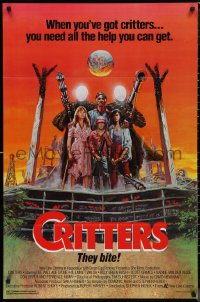 9w1130 CRITTERS 1sh 1986 great completely different art of cast & monsters by Ken Barr!