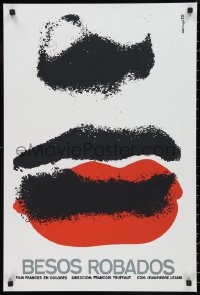 9w0157 STOLEN KISSES Cuban R1990s Francois Truffaut's Baisers Voles, silkscreen lips art by Azcuy!