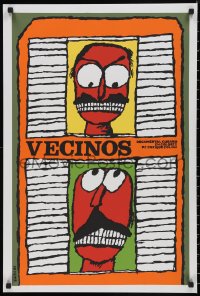 9w0160 VECINOS Cuban 1985 Enrique Colina, cool Bachs artwork of angry neighbors!
