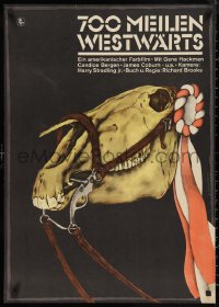 9w0469 BITE THE BULLET East German 23x32 1977 completely different art of horse skull by DeMaiziere!