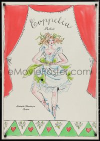 9w0480 COPPELIA stage play East German 23x32 1975 great art of a ballerina on stage by Zucker!