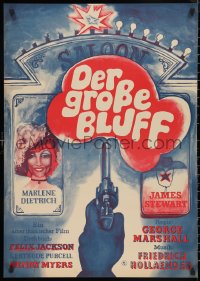 9w0486 DESTRY RIDES AGAIN East German 23x32 1971 Stewart, Marlene Dietrich, different Ebel art!