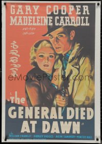 9w0295 GENERAL DIED AT DAWN Egyptian poster R2000s Gary Cooper & Madeleine Carroll in China!