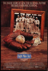 9w1156 EIGHT MEN OUT 1sh 1988 John Sayles, John Cusack, Chicago Black Sox, baseball!