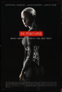9w1159 EX MACHINA advance DS 1sh 2015 great image of sexy Alicia Vikander as the humanoid robot Ava!