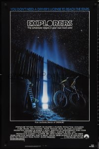 9w1160 EXPLORERS 1sh 1985 directed by Joe Dante, the adventure begins in your own back yard!