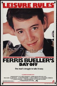 9w1164 FERRIS BUELLER'S DAY OFF 1sh 1986 c/u of Matthew Broderick in John Hughes teen classic!