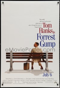 9w1172 FORREST GUMP advance DS 1sh 1994 Tom Hanks sits on bench, Robert Zemeckis classic!