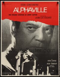 9w0932 ALPHAVILLE French 23x30 1965 Jean-Luc Godard, Eddie Constantine as Lemmy Caution, Karina