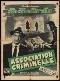 9w0934 BIG COMBO French 24x32 1956 art of Cornel Wilde & sexy Jean Wallace, classic film noir!