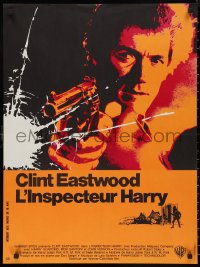 9w0940 DIRTY HARRY French 23x30 1972 cool art of Clint Eastwood w/gun, Don Siegel crime classic!