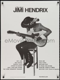 9w0954 JIMI HENDRIX French 23x30 1974 cool art of the rock & roll guitar god playing on chair!