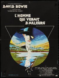 9w0961 MAN WHO FELL TO EARTH French 23x30 1977 Nicolas Roeg, different art of David Bowie by Fair!