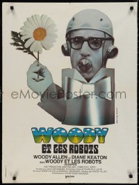 9w0980 SLEEPER French 24x32 1974 Woody Allen, Diane Keaton, different wacky art by Bourduge!