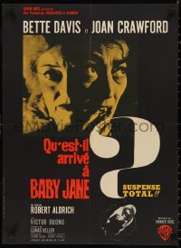 9w0997 WHAT EVER HAPPENED TO BABY JANE? French 22x30 1963 Aldrich, Bette Davis & Joan Crawford!