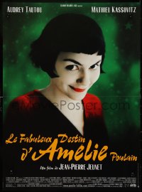 9w1008 AMELIE French 16x22 2001 Jean-Pierre Jeunet, close up of Audrey Tautou by Laurent Lufroy!