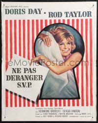 9w1014 DO NOT DISTURB French 18x22 1966 great Grinsson art of pretty Doris Day in bed!