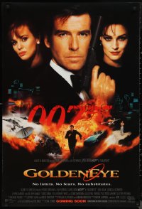 9w1187 GOLDENEYE int'l advance DS 1sh 1995 Pierce Brosnan as secret agent James Bond 007!