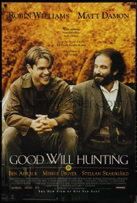 9w1192 GOOD WILL HUNTING 1sh 1997 great image of smiling Matt Damon & Robin Williams!