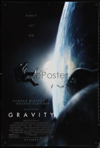 9w1195 GRAVITY advance DS 1sh 2013 October style, Sandra Bullock & George Clooney, don't let go!