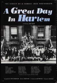 9w1196 GREAT DAY IN HARLEM 1sh 1994 great portrait of jazz musicians & family in New York!
